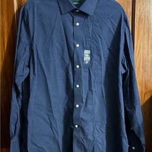 Ralph Lauren Navy Patterned Button Down Shirt